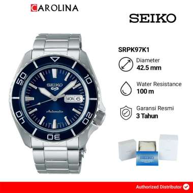 Jam Tangan Pria Seiko 5 Sports SRPK97K1 Automatic Blue Dial Stainless Steel Strap