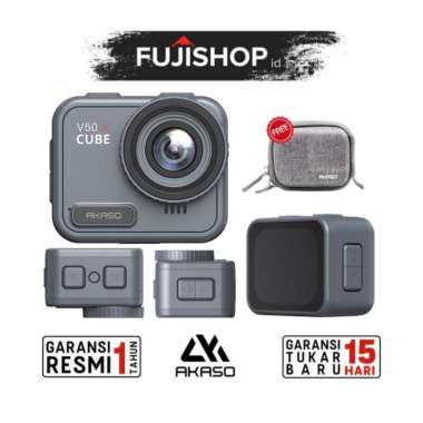 Akaso V50X Cube 4K 30fps Action Cam Camera With Remote Kamera Garansi Resmi Grey