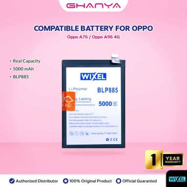 WIXEL Baterai BLP885 Oppo A76 4G / A96 4G Batre Batrai Battery Real Capacity Double Power Ori Dual H