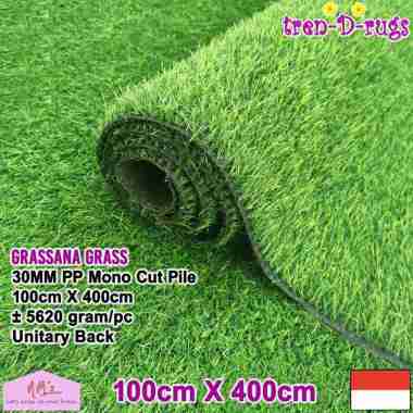 Tren-D-rugs Karpet rumput sintetis artificial grass alas 100 cm x 400 cm dekorasi taman halaman ruma