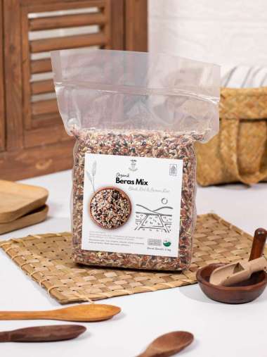 Tani Organic Beras Mix Organik 1 Kg - Beras Hitam Merah Coklat Organik 1 Kg