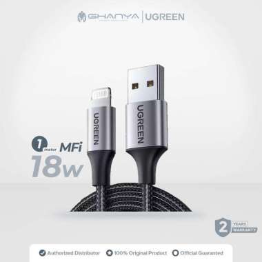 UGREEN Kabel Data iPhone USB to Lightning MFi Fast Charging 1 Meter 18 Watt 2.4 A Support Power Deli