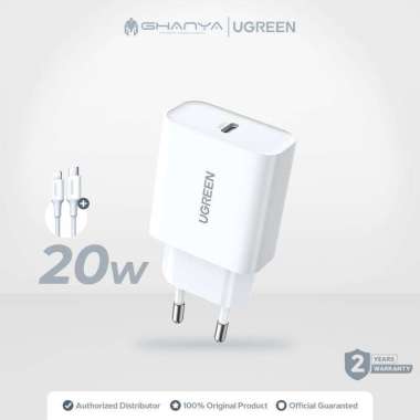 UGREEN Kepala Charger Iphone Type C to Lightning MFi Fast Charging 20 Watt 50698