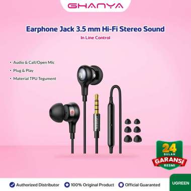 UGREEN Earphone Handsfree Aux 3.5 mm Hifi Sound 1,1 meter EP103 30637