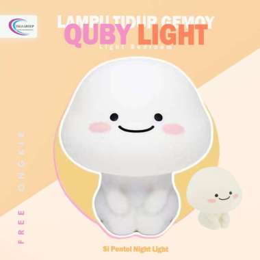 Quby Lamp Lampu Tidur Pentol Star Moly Light Bedroom Unik Lucu Charger dan Batteray Baterai Batere /