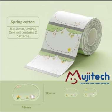 NIIMBOT B21 B1 B3S B203 STICKER LABEL THERMAL MOTIF CLEAR TRANSPARAN TAHAN AIR MINYAK CUTE LITTLE