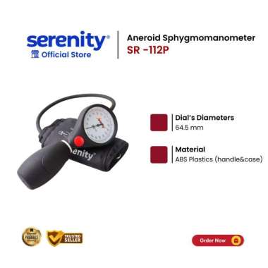 Serenity Tensi Meter Manual SR-112P | Alat Tensi Darah Manual Akurat | Aneroid Tensi Darah