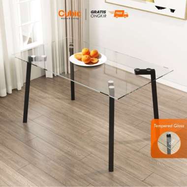 Cubic Meja Makan Set / Dining Table / ELENA DT 141 Set Isi 4 - Grey