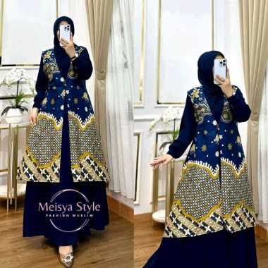 Shalimado Store Gamis Batik Kombinasi Jack Black Terbaru All Size fit to L One 2