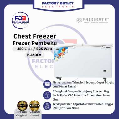 FRIGIGATE F-450LV F 450 LV Chest Freezer Kulkas Pembeku 450 Liter - ONLY JABODETABEK JAKARTA - TANGE