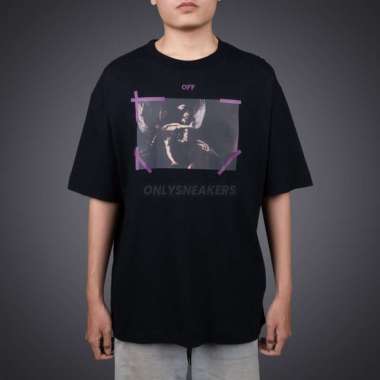 OFF WHITE CARAVAGGIO ARROW MERCY BLACK ORCHID TEE (100% AUTHENTIC) XL