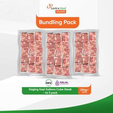 Saikoro Beef Cube Steak 250gr - Isi 3 pack