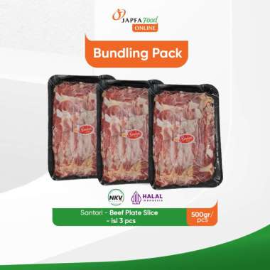Santori Beef Slice Premium AUS / Daging Sapi / Short Beef Plate 500 gr - Bundling Isi 3 Pack