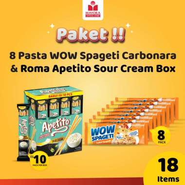 Paket 8 Pasta WOW Spageti Carbonara & Roma Apetito Sour Cream Box