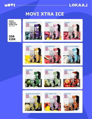 movi xtra ice salt 30ml es buah blackcurrant vanilla ice watermelon mango lyche soursop honeydew app