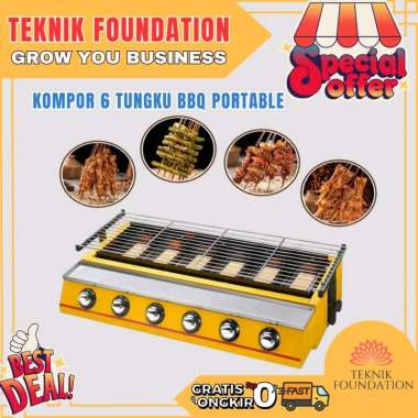 Kompor 6 Tungku Portable Pemanggang Sosis Bakar VICTON