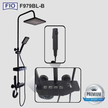 Sower Tiang Set Hand Wall Shower Air Panas Dingin Fiorentino F979BL-B