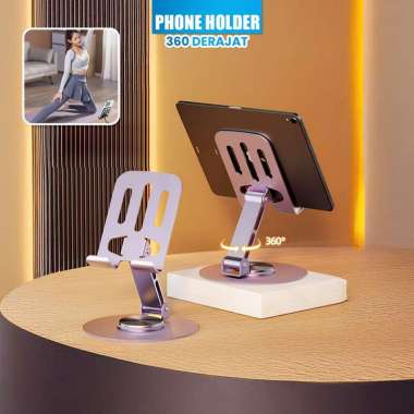 RB-C1173 Phone Holder Rotasi 360 Derajat Universal Dudukan Ponsel Besi Multifungsi / Holder Desktop 