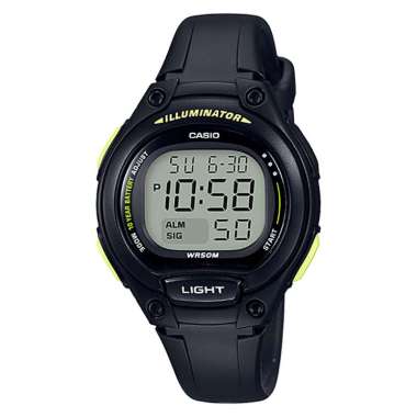 Jam Tangan Wanita Casio General LW-203-1BVDF Digital Dial Black Resin Band -