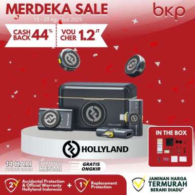 Hollyland Lark M2 Combo Wireless Lavalier Microphone M2 Duo Mic RESMI TYPE C