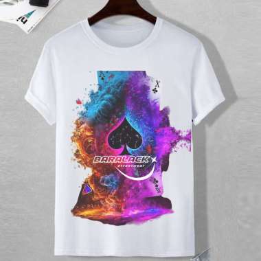 Baralack Distro Neon Poker Remi Streetstyle T-shirt Kaos Lengan Pendek Pria & Wanita - DT3006 Jamina
