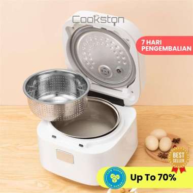 COOKSTON Rice Cooker Low Carbo Low Sugar 5L Aesthetic Stainless 304