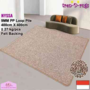 Tren-D-rugs Karpet kotak persegi jumbo permadani estetik polos bulu alas 400 cm x 400 cm modern lant
