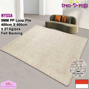 Tren-D-rugs Karpet kotak persegi jumbo permadani estetik polos bulu alas 400 cm x 400 cm modern lant