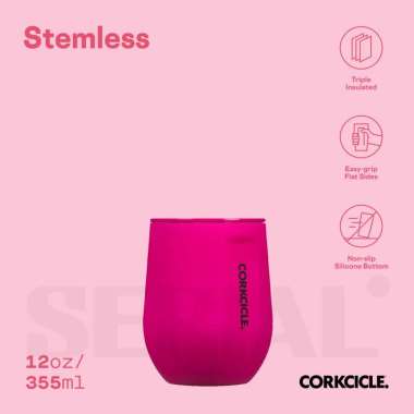 Stemless 12oz - Neon Lights Neon Pink