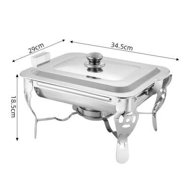 Warmer Square Pan Chafing Dish Tebal Tempat Makanan Prasmanan Jumbo 2 Kompor Api Pemanas Wadah Saji
