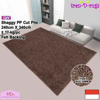 Tren-D-rugs Karpet shaggy jumbo besar polos aesthetic modern 240 cm x 340 cm permadani alas lantai r