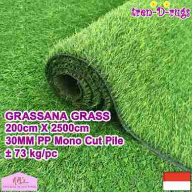 Tren-D-rugs Karpet rumput sintetis 1 roll 2 meter x 25 meter artificial grass meteran alas dekorasi 