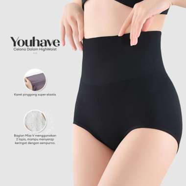 Youhave ( You’ve ) 3PCS Celana Dalam Korset Maxi Katun CD High Waist Panties Korset Panty Maxi Wanit