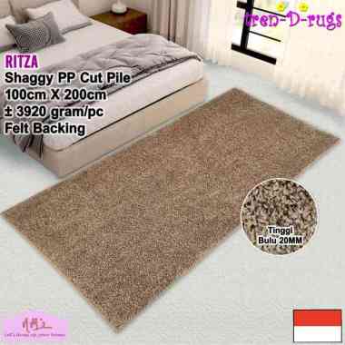 Tren-D-rugs Karpet shaggy polos modern estetik 100 cm x 200 cm alas samping tempat tidur kasur lanta