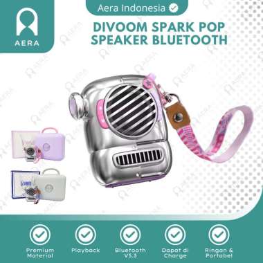 Divoom Spark Pop Speaker Bluetooth With Lanyard | Speaker Divoom | Speaker Mini Bluetooth BIRU