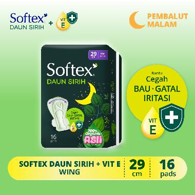 Surabaya - Softex Daun Sirih + Vitamin E 29cm 16s - Pembalut Daun Sirih Malam -