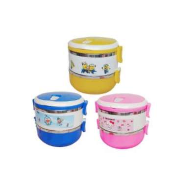 Rantang Susun Tempat Makan Anak Tingkat Kotak Bekal Anak Motif Lucu Karakter Lunch Box Set Bpa Free 