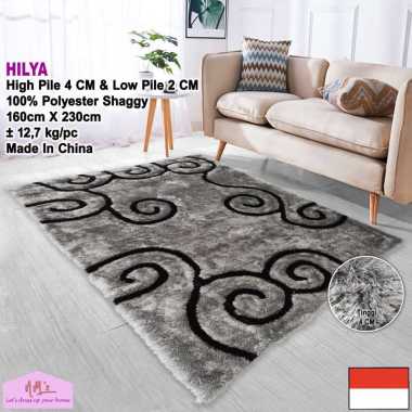 Karpet shaggy modern aesthetic 160 cm x 230 cm bulu tebal halus alas lantai permadani ruang keluarga