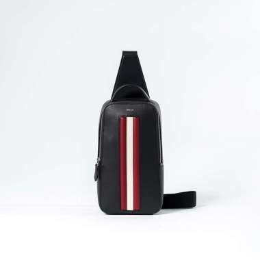 Tas BALLY MYTHOS STRIPE RED BLACK CROSS BODY BAG 100% ORIGINAL 29X16X8CM