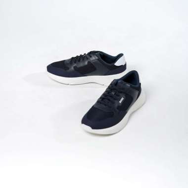 Sepatu HUGO BOSS DEAN RUNN WHITE NAVY SNEAKER 100% ORIGINAL 46