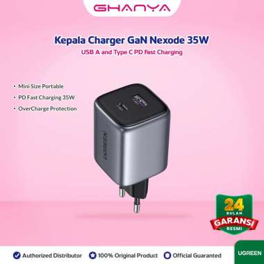 UGREEN Kepala Charger Type C dan USB A Fast Charging 35W USB QC 3.0 PD 4.0 GaN 35W 15539