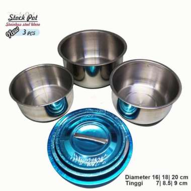 Panci Set Stock Pot Panci Susu Mini Stainless Steel Panci Sup Soup Pot Baskom dengan Tutup STOCK POT