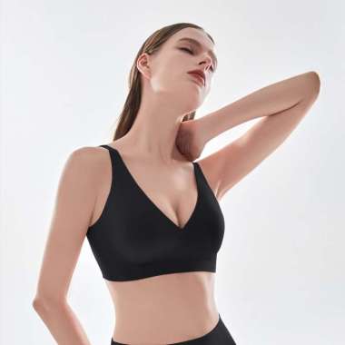 Sorella Bra Sleek Form Wireless Push Up Plunge N10-3040V Black XL