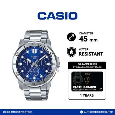CASIO General Jam Tangan Pria [MTP-VD300D-2EUDF/ Original] silver blue