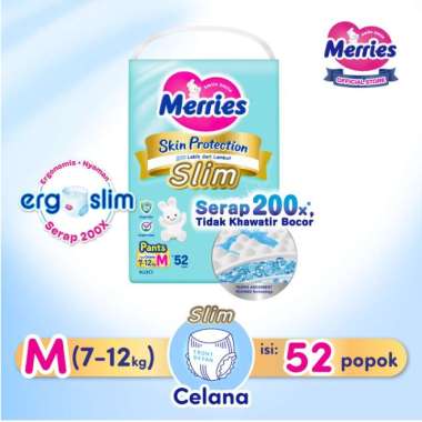 Medan - Merries Skin Protection Slim M52 - Popok Bayi Celana Ergoslim (7-12)kg