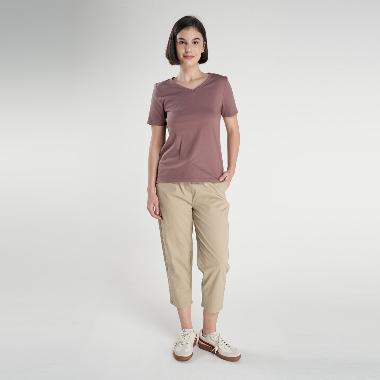 Giordano Women's V Neck Tee 0532238004 Rose Taupe (Purple) L