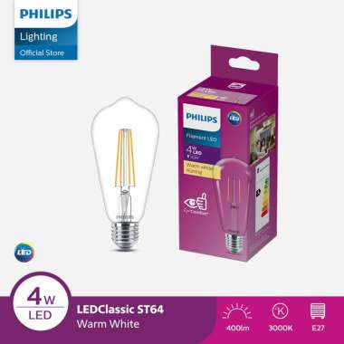 Lampu Philips Filament Bohlam LED 4W ST64 E27 Kuning