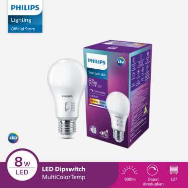 Lampu Philips DipSwitch Bohlam LED 8W Lima Warna