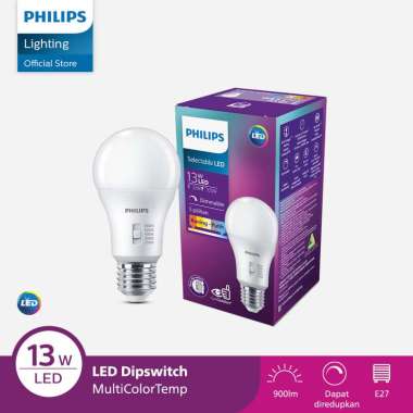 Lampu Philips DipSwitch Bohlam LED 13W Lima Warna
