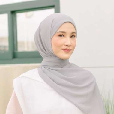Lozy Hijab - Araa Shawl (Hijab Pashmina Melayu Tali Instan) Light Grey